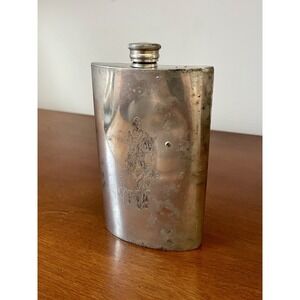 Orvis Equestrian, Etched 8 Oz Side Hip Flask Sheffield England